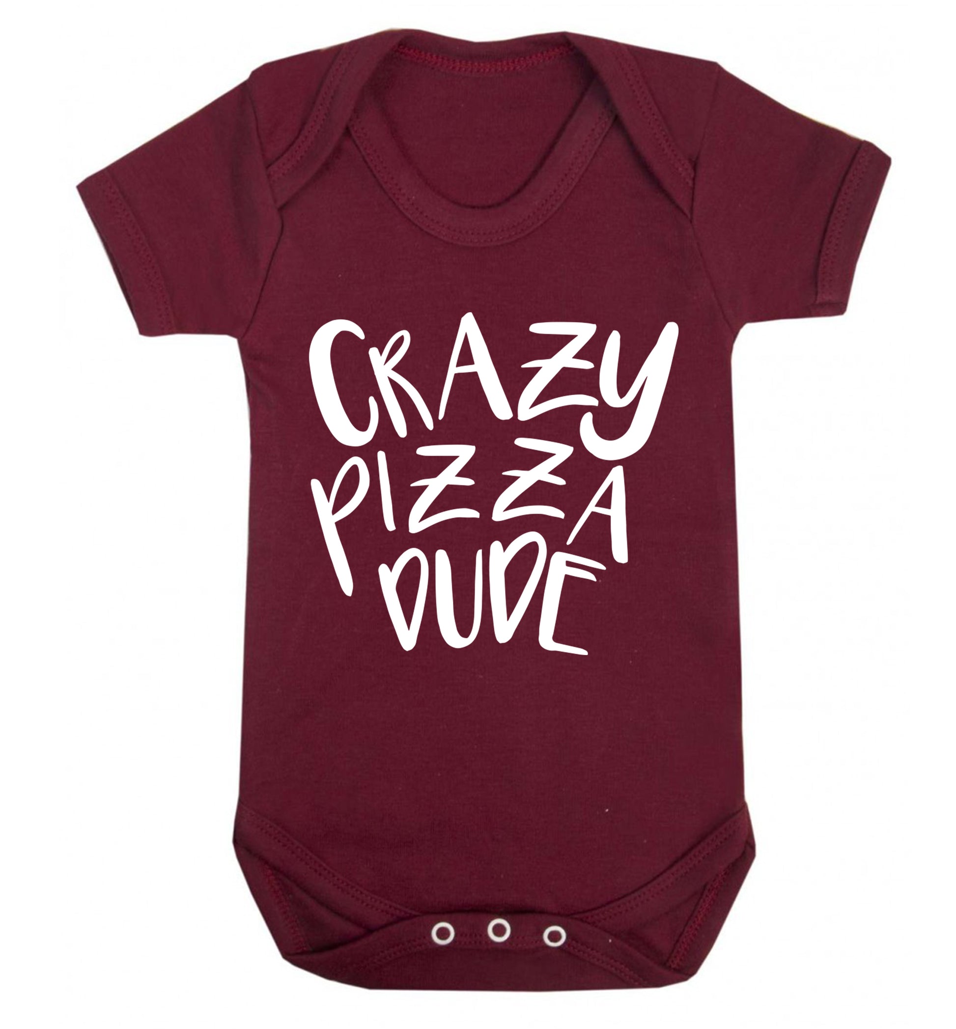 Crazy pizza dude Baby Vest maroon 18-24 months