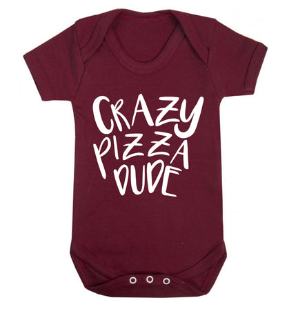 Crazy pizza dude Baby Vest maroon 18-24 months