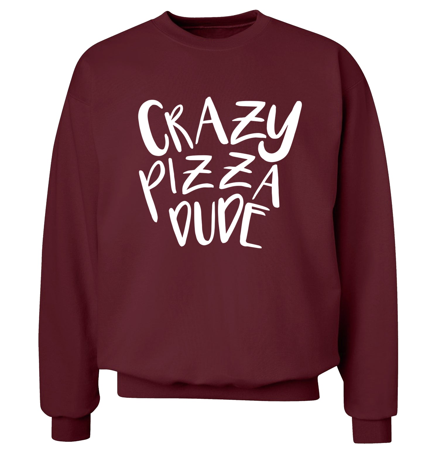 Crazy pizza dude Adult's unisex maroon Sweater 2XL