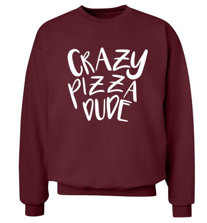 Crazy pizza dude Adult's unisex maroon Sweater 2XL