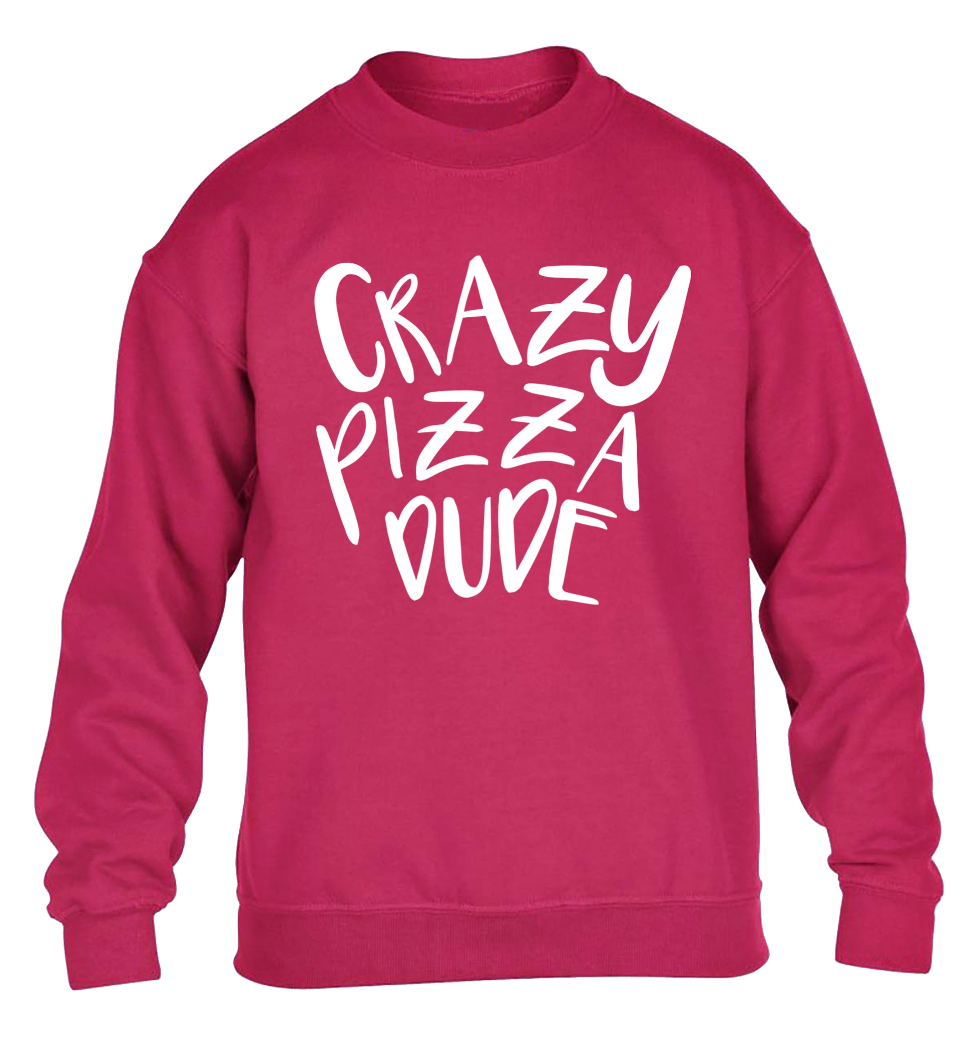 Crazy pizza dude children's pink sweater 12-13 Years