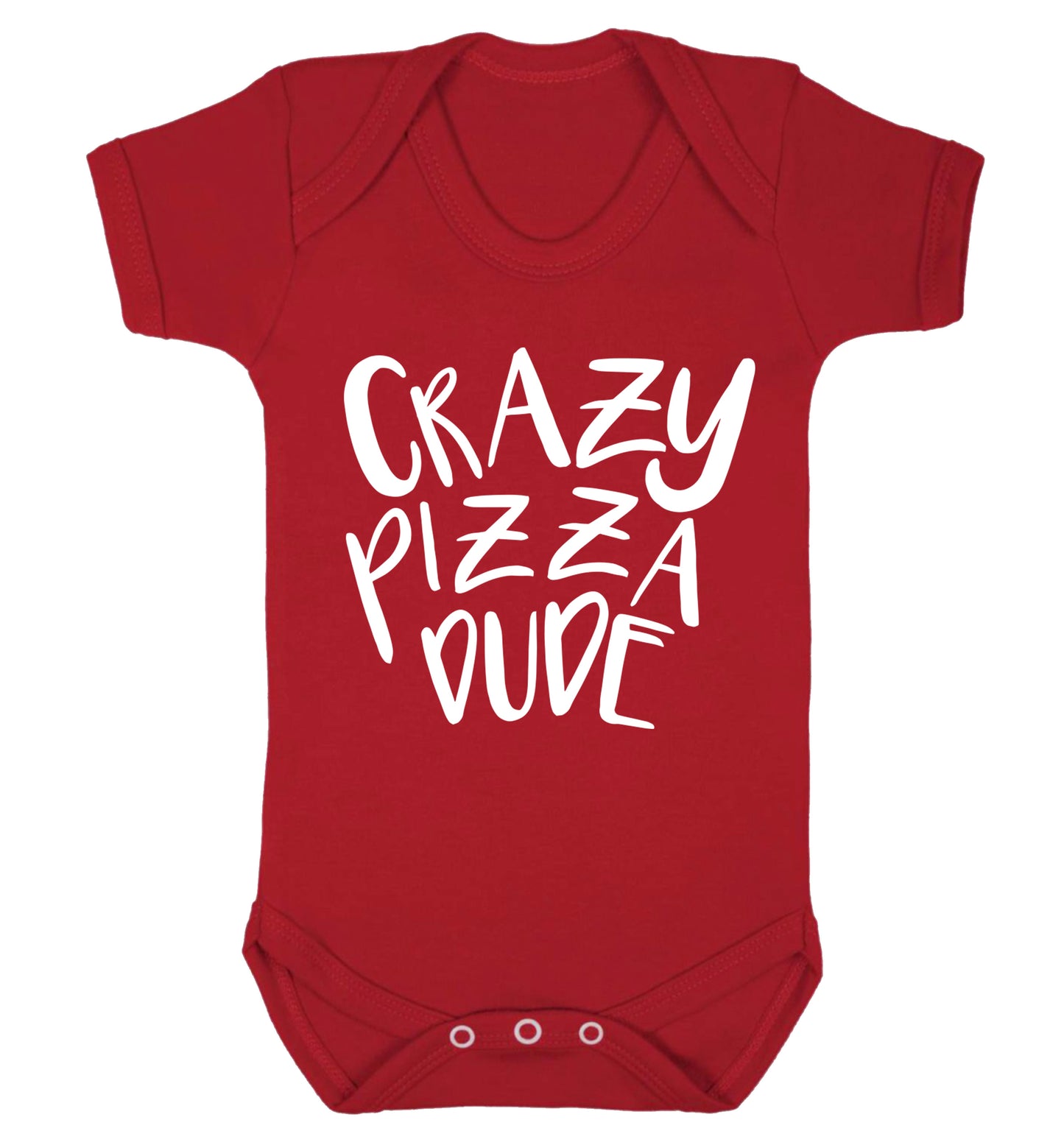 Crazy pizza dude Baby Vest red 18-24 months
