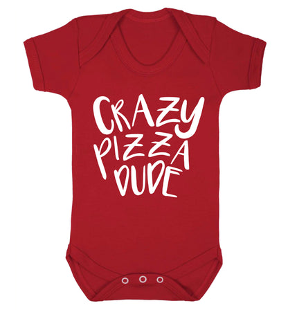 Crazy pizza dude Baby Vest red 18-24 months
