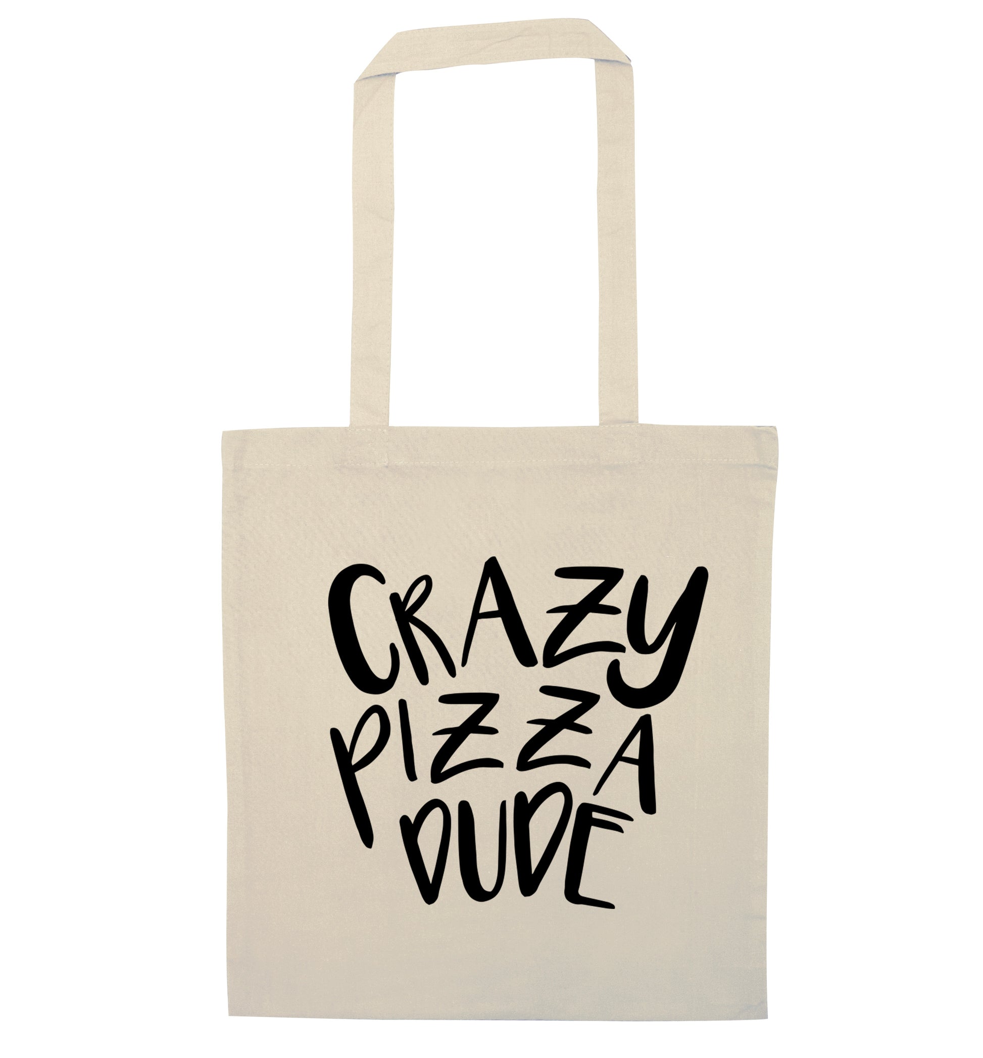 Crazy pizza dude natural tote bag