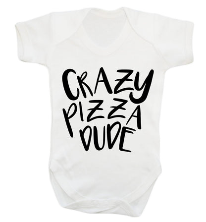 Crazy pizza dude Baby Vest white 18-24 months