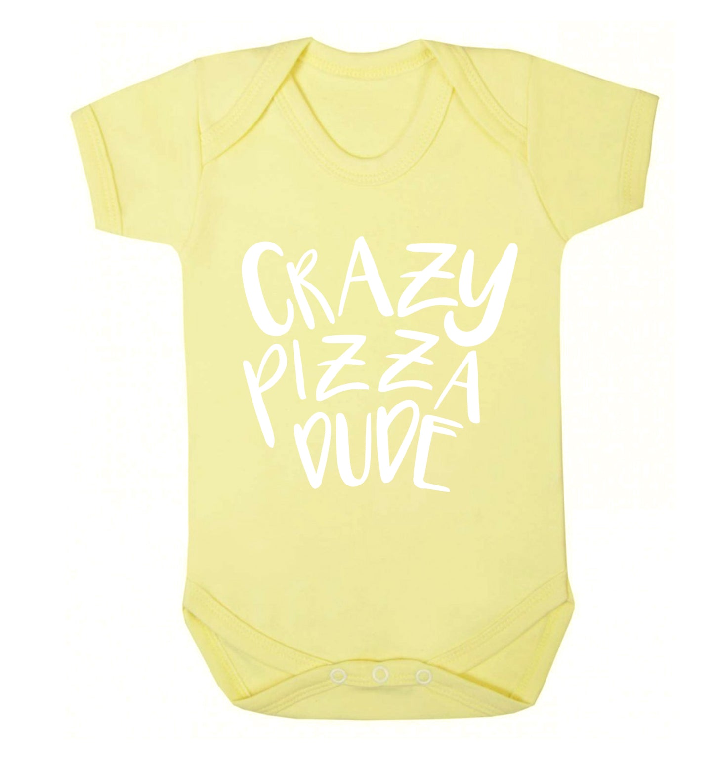 Crazy pizza dude Baby Vest pale yellow 18-24 months