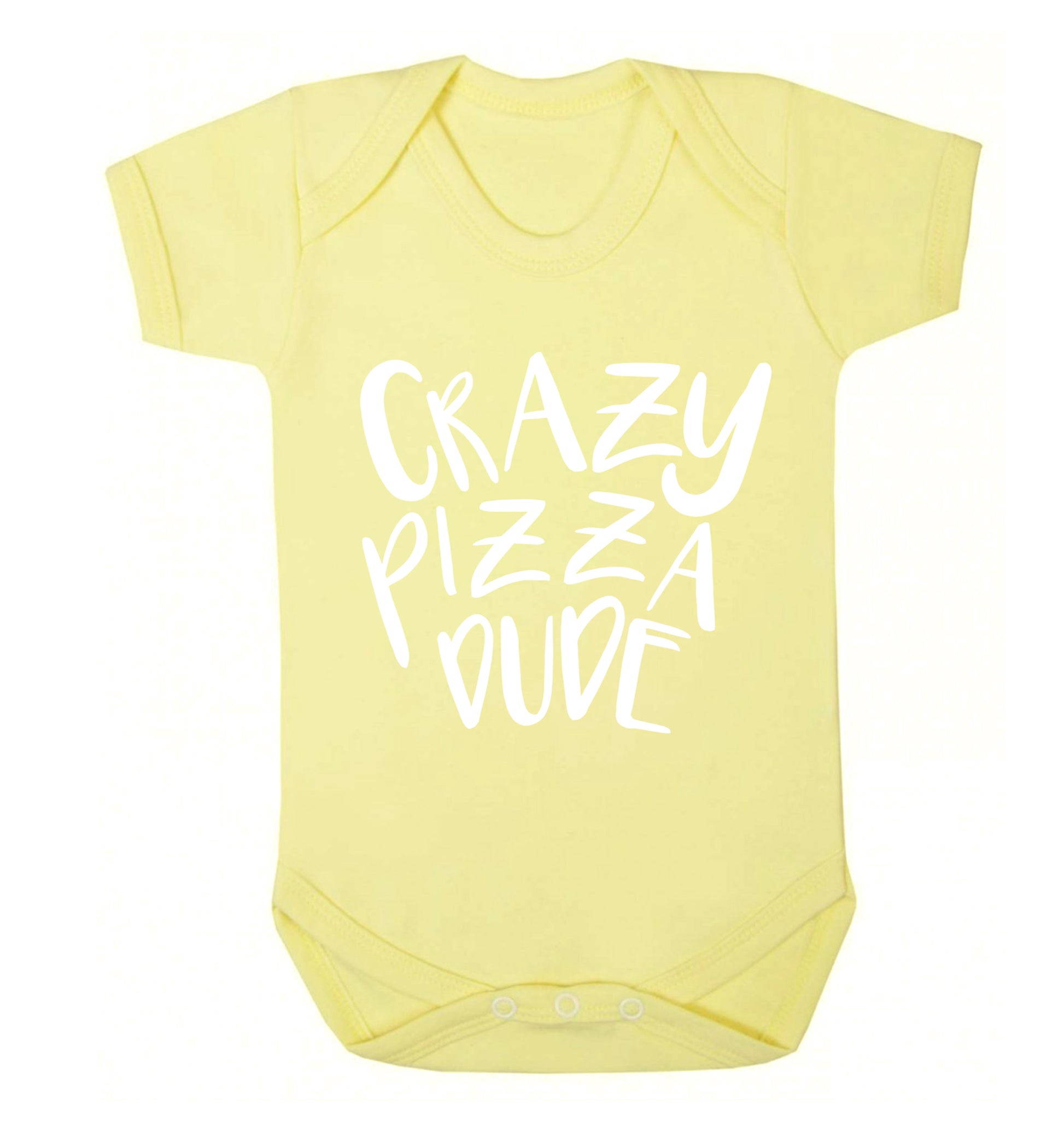 Crazy pizza dude Baby Vest pale yellow 18-24 months