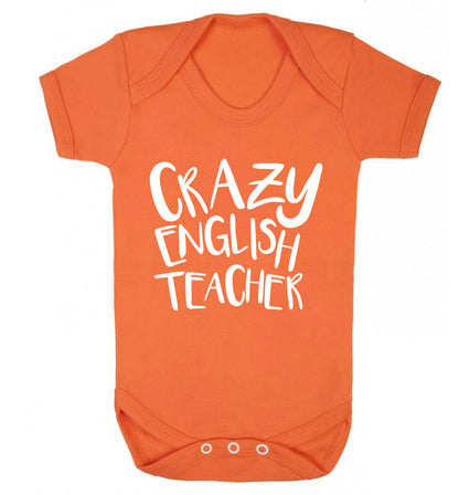 Crazy English Teacher Baby Vest orange 18-24 months