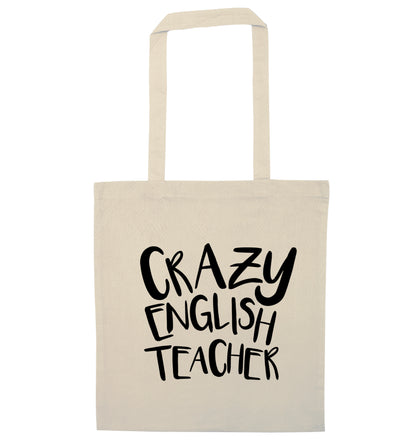 Crazy English Teacher natural tote bag
