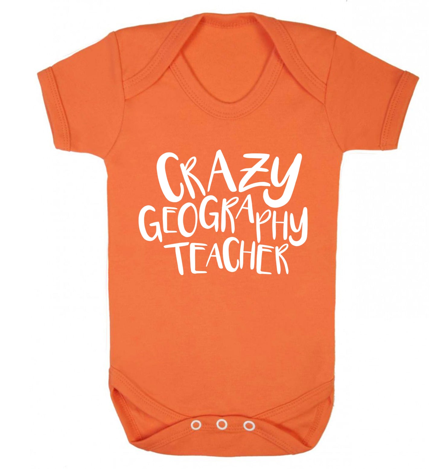 Crazy geography teacher Baby Vest orange 18-24 months