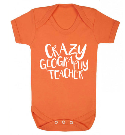 Crazy geography teacher Baby Vest orange 18-24 months
