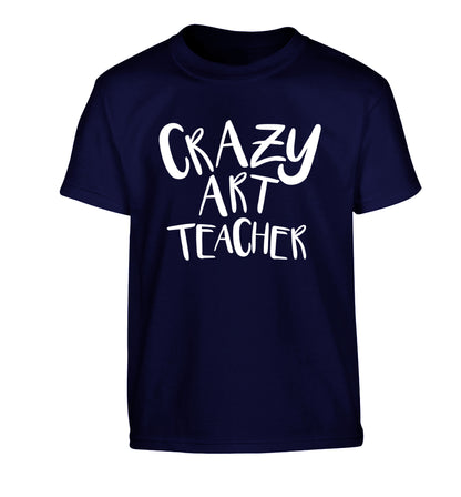 Crazy art teacher Children's navy Tshirt 12-13 Years