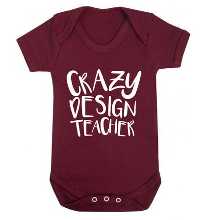 Crazy design teacher Baby Vest maroon 18-24 months