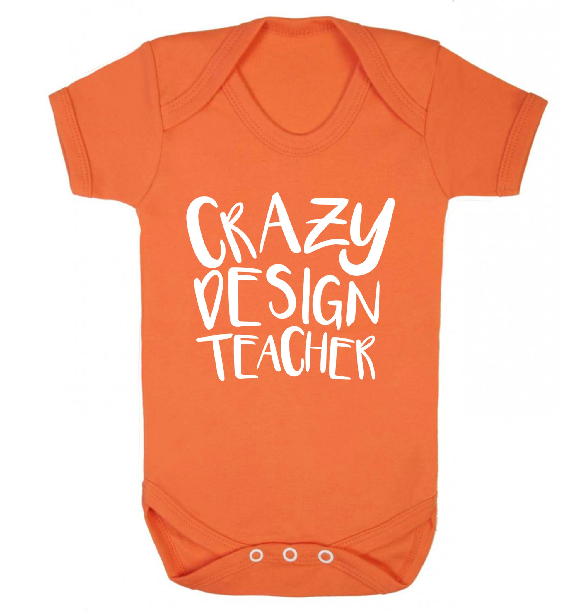 Crazy design teacher Baby Vest orange 18-24 months