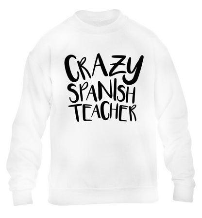 Crazy spanish teacher children's white sweater 12-13 Years