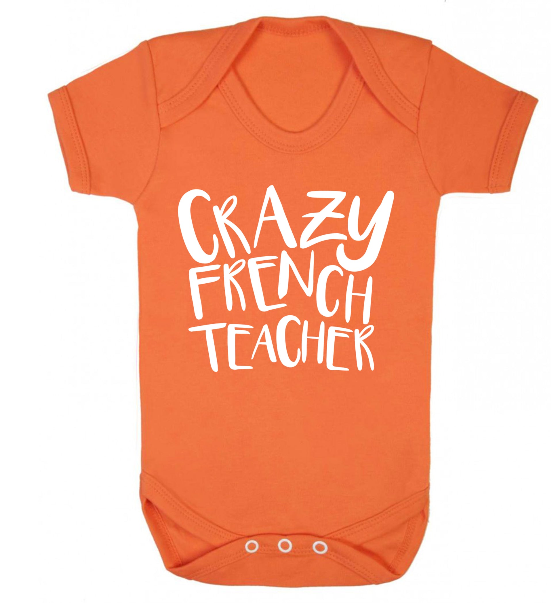 Crazy french teacher Baby Vest orange 18-24 months