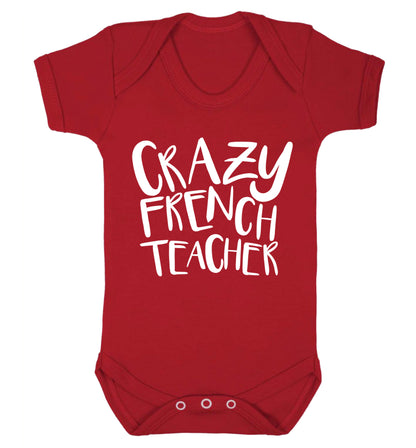 Crazy french teacher Baby Vest red 18-24 months