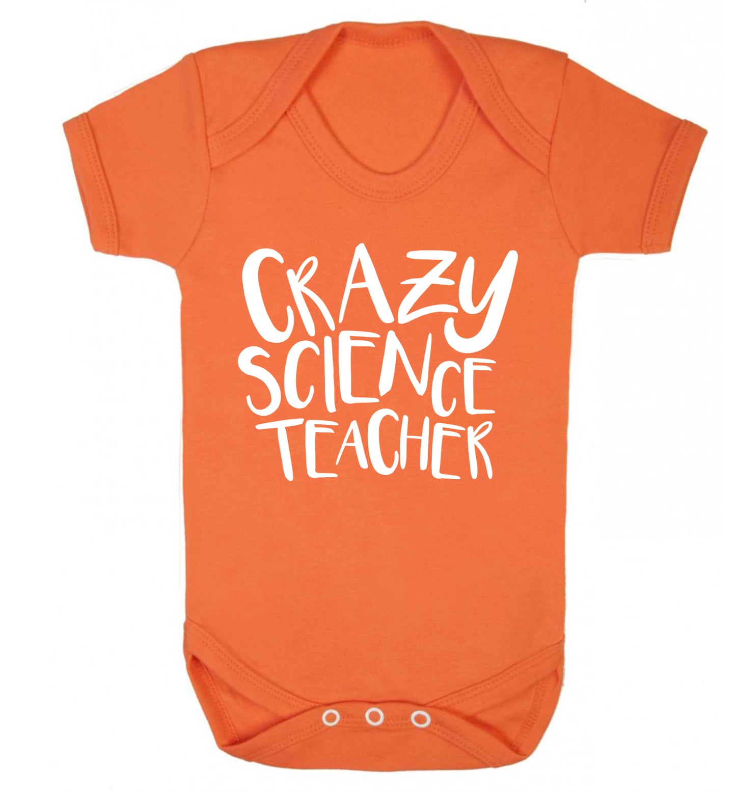 Crazy science teacher Baby Vest orange 18-24 months