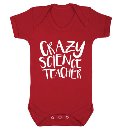 Crazy science teacher Baby Vest red 18-24 months