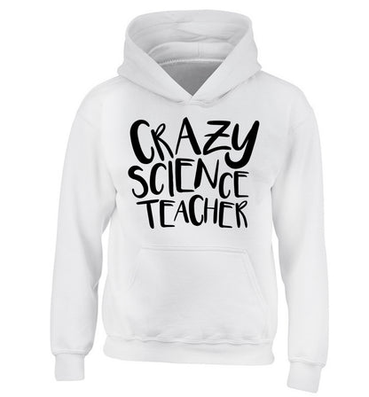 Crazy science teacher children's white hoodie 12-13 Years