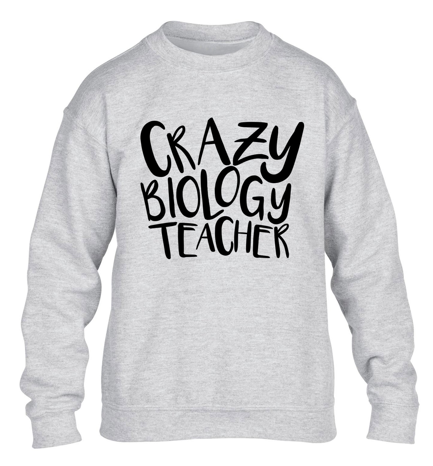 Crazy biology teacher children's grey sweater 12-13 Years