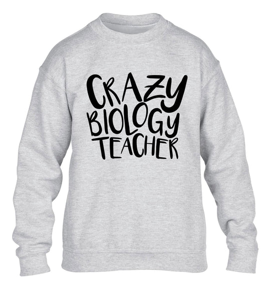Crazy biology teacher children's grey sweater 12-13 Years