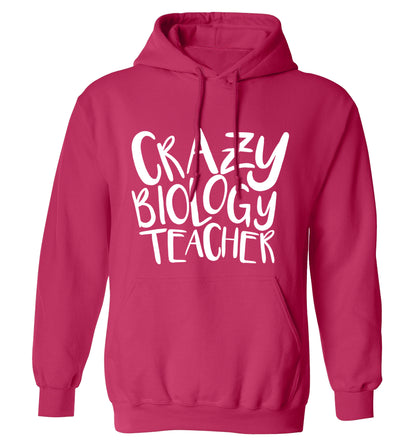 Crazy biology teacher adults unisex pink hoodie 2XL
