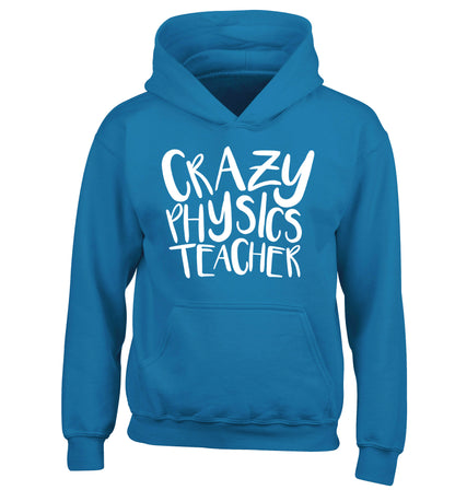 Crazy physics teacher children's blue hoodie 12-13 Years