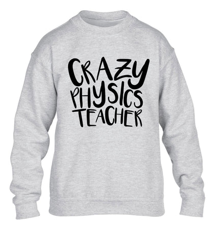 Crazy physics teacher children's grey sweater 12-13 Years