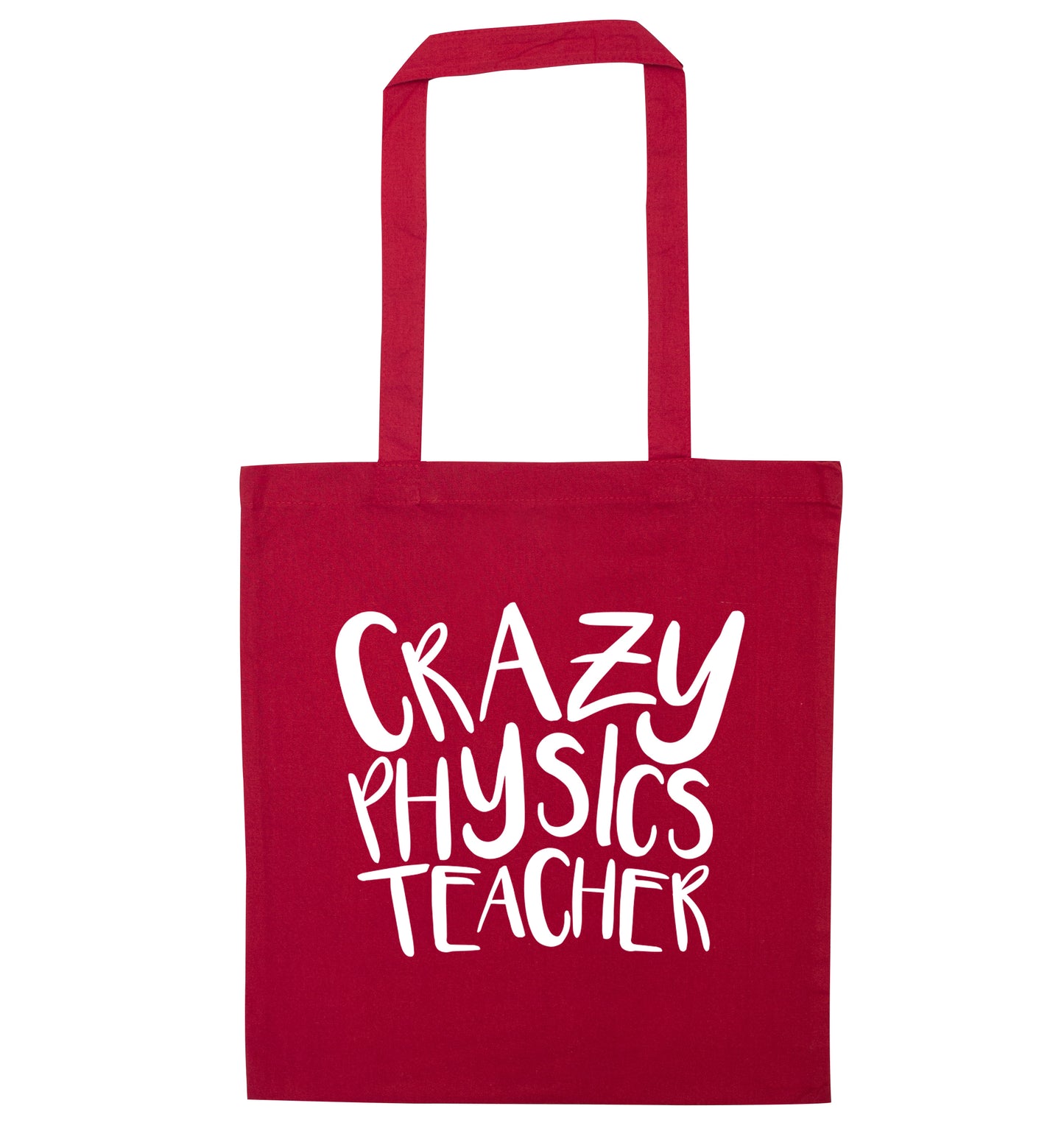 Crazy physics teacher red tote bag