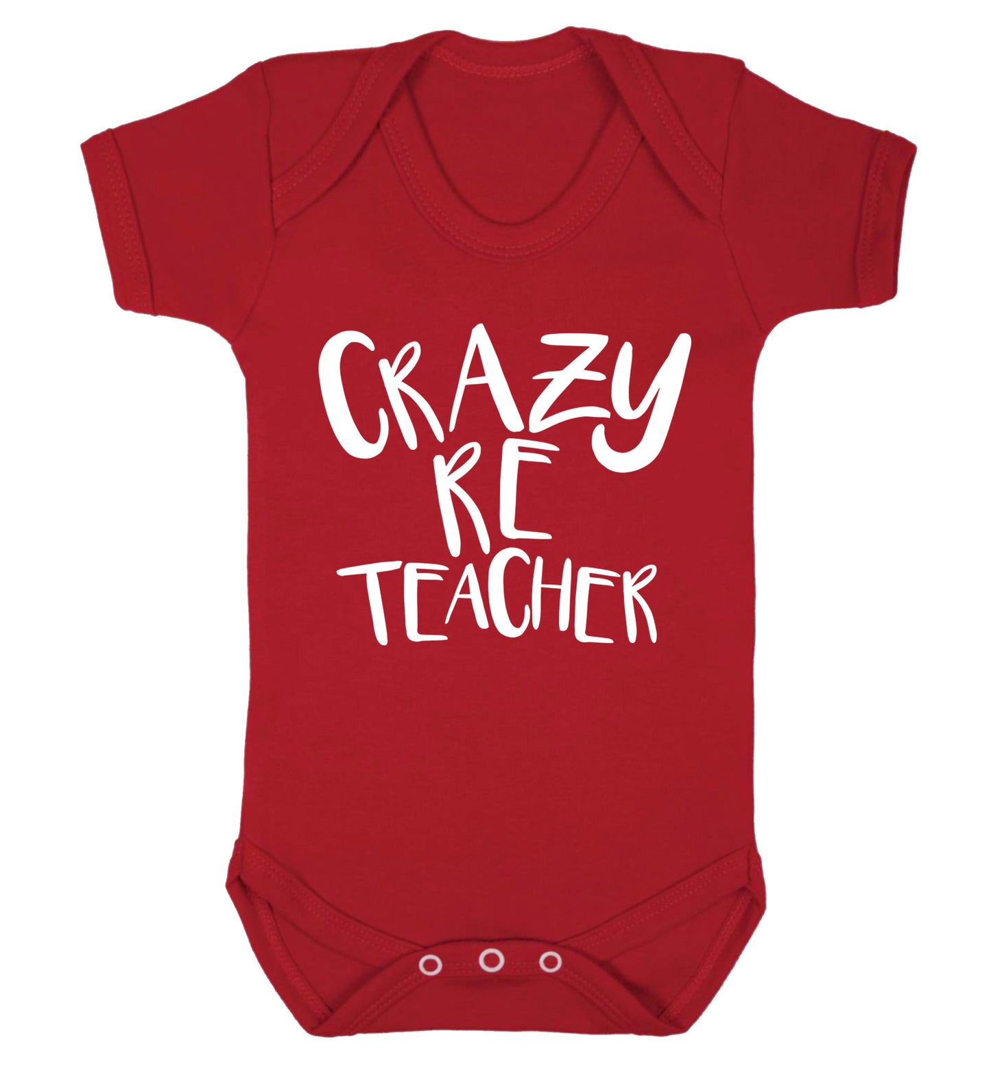 Crazy RE teacher Baby Vest red 18-24 months