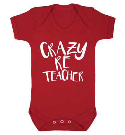 Crazy RE teacher Baby Vest red 18-24 months