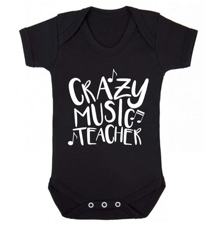 Crazy music teacher Baby Vest black 18-24 months