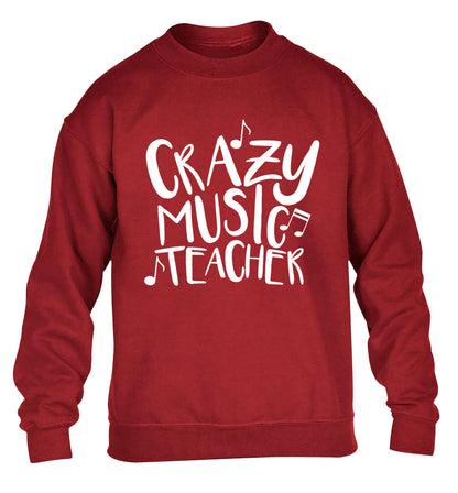 Crazy music teacher children's grey sweater 12-13 Years