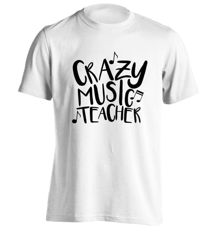 Crazy music teacher adults unisex white Tshirt 2XL