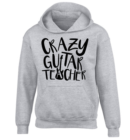 Crazy guitar teacher children's grey hoodie 12-13 Years