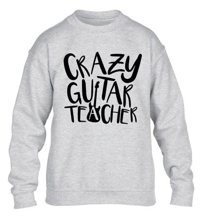 Crazy guitar teacher children's grey sweater 12-13 Years