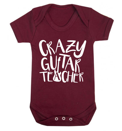 Crazy guitar teacher Baby Vest maroon 18-24 months
