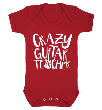 Crazy guitar teacher Baby Vest red 18-24 months