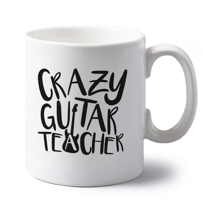 Crazy guitar teacher left handed white ceramic mug 