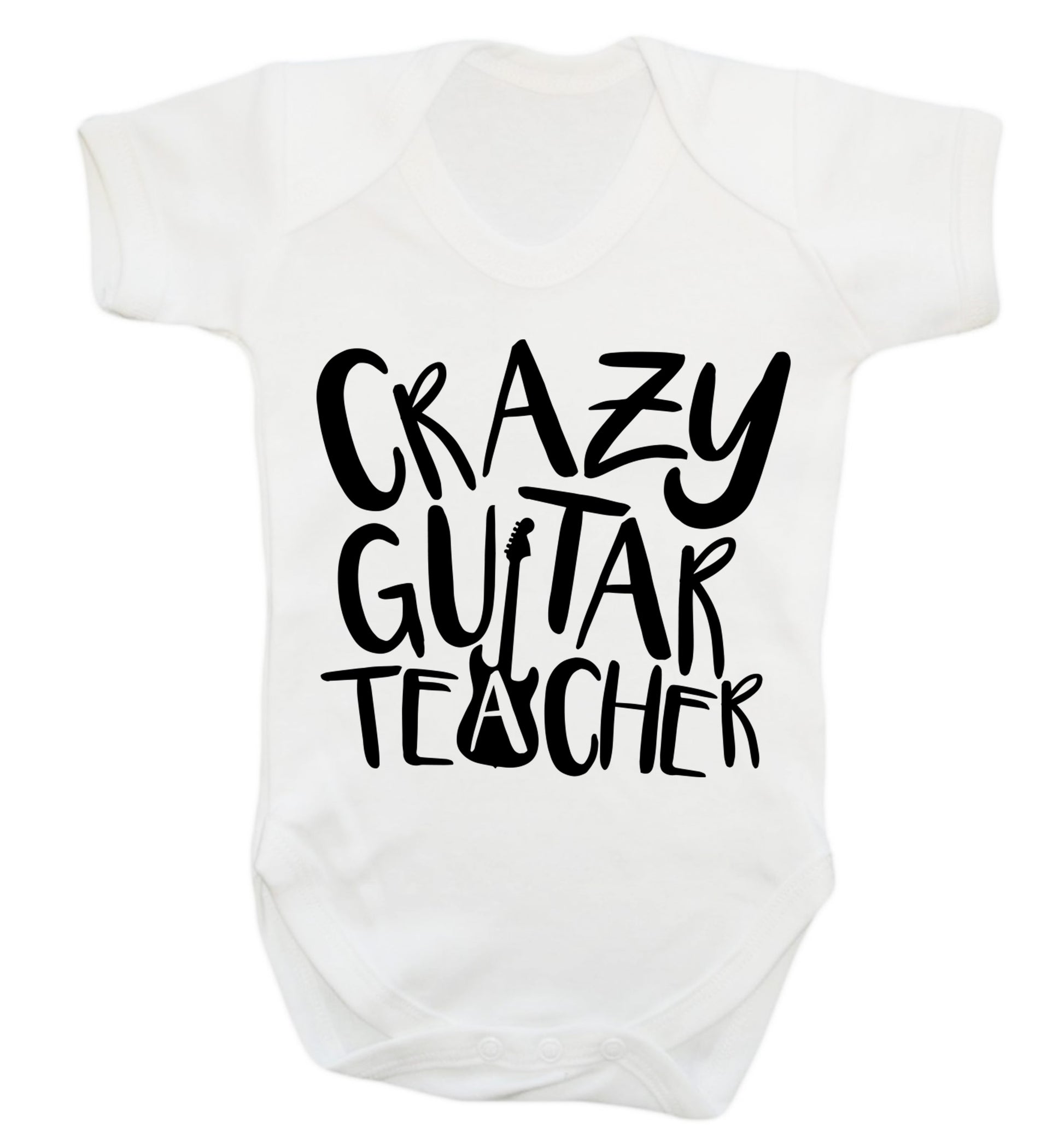 Crazy guitar teacher Baby Vest white 18-24 months