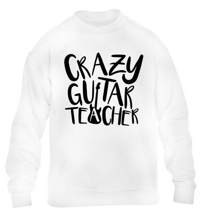 Crazy guitar teacher children's white sweater 12-13 Years
