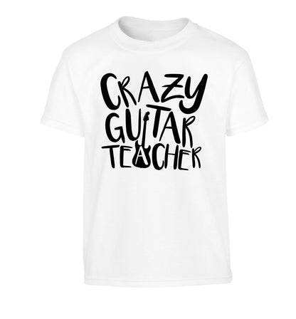 Crazy guitar teacher Children's white Tshirt 12-13 Years