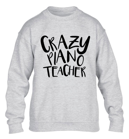 Crazy piano teacher children's grey sweater 12-13 Years