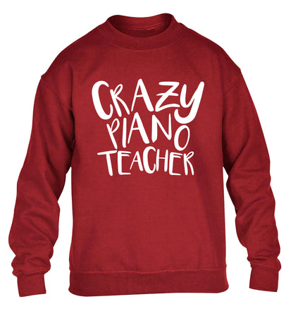 Crazy piano teacher children's grey sweater 12-13 Years