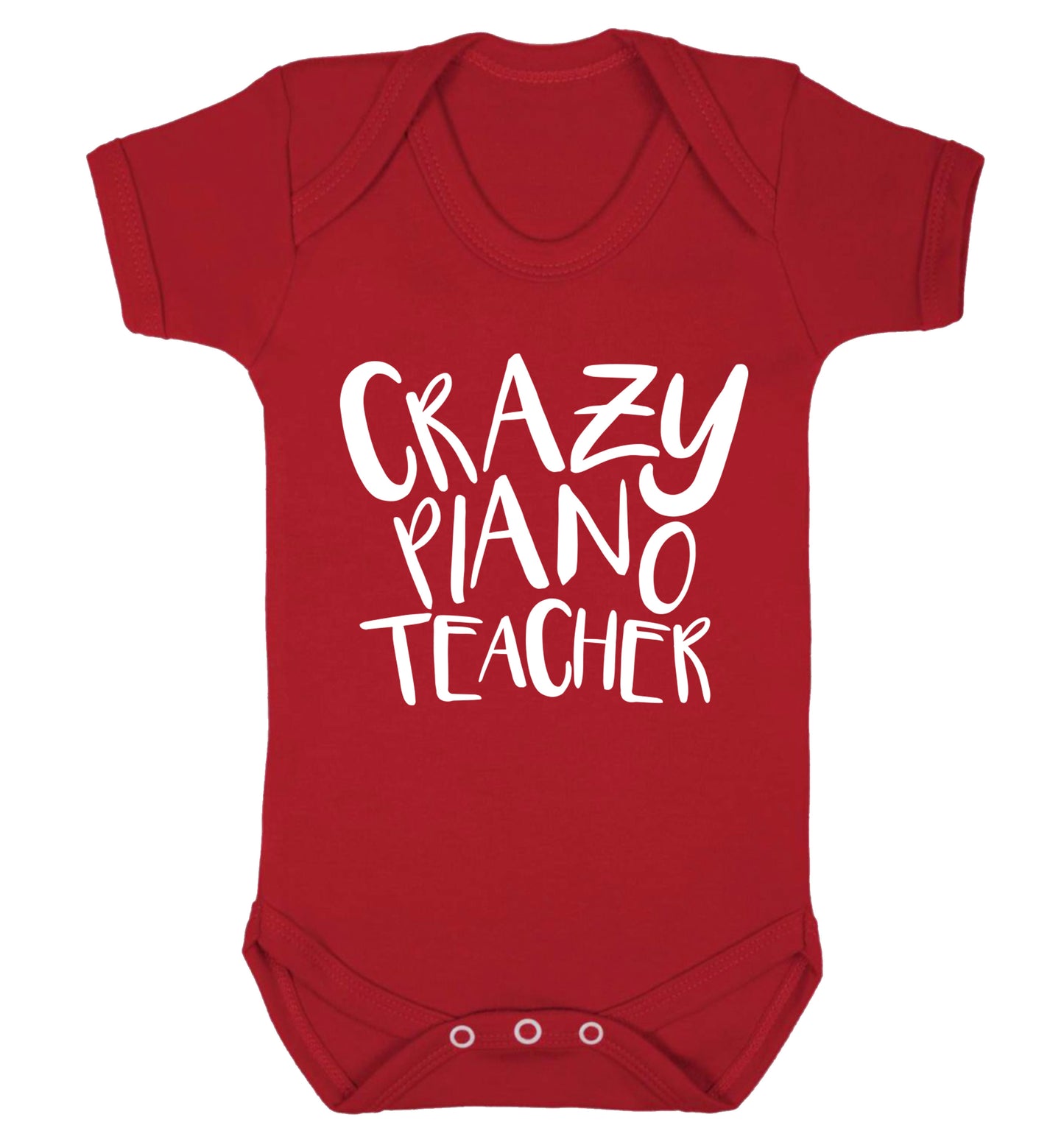 Crazy piano teacher Baby Vest red 18-24 months