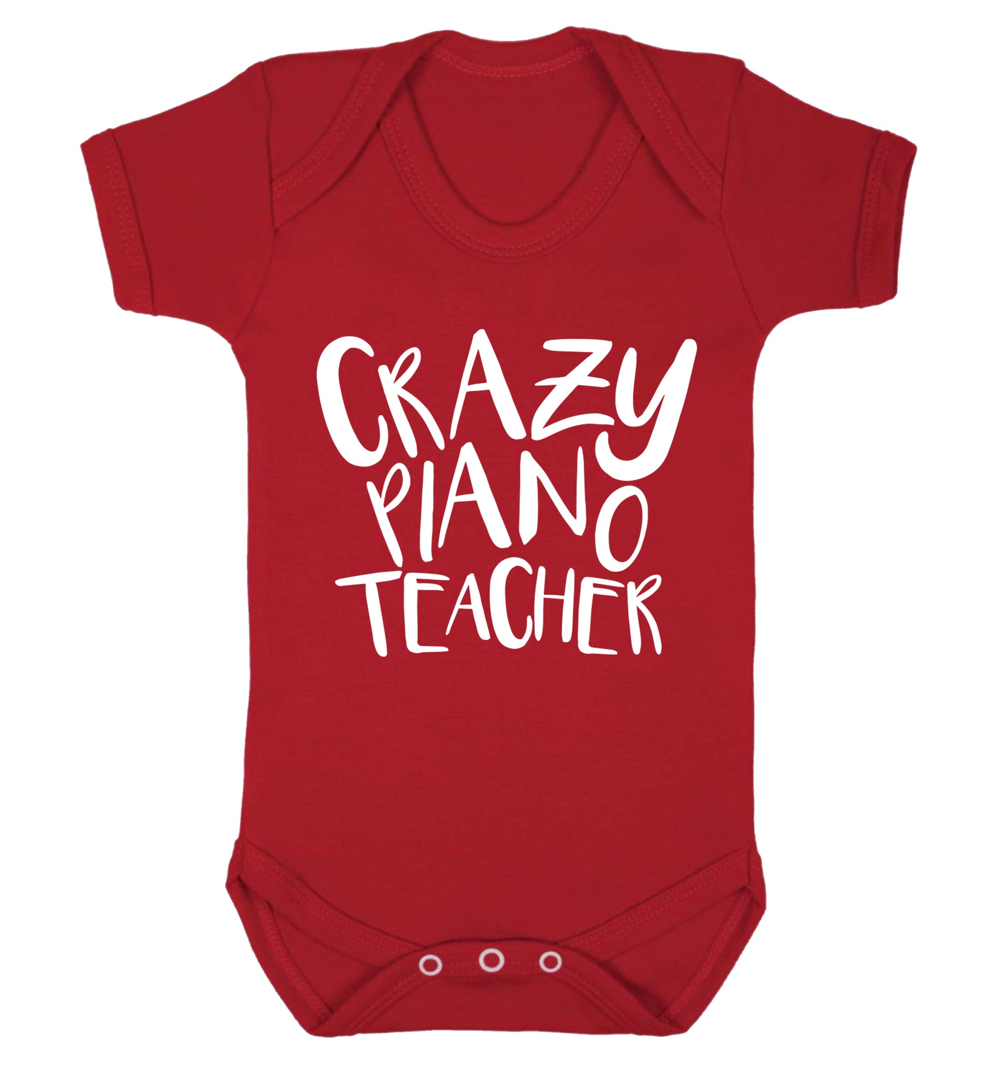 Crazy piano teacher Baby Vest red 18-24 months