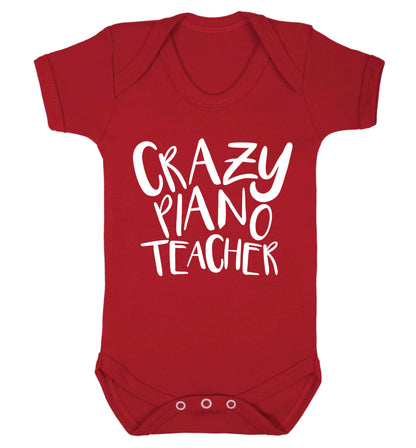 Crazy piano teacher Baby Vest red 18-24 months