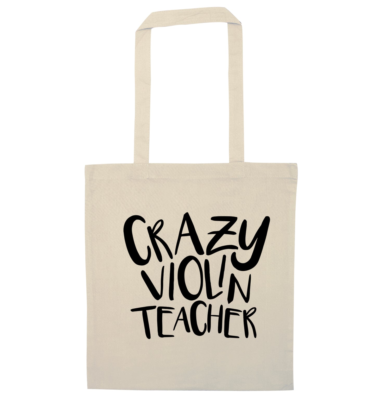 Crazy violin teacher natural tote bag