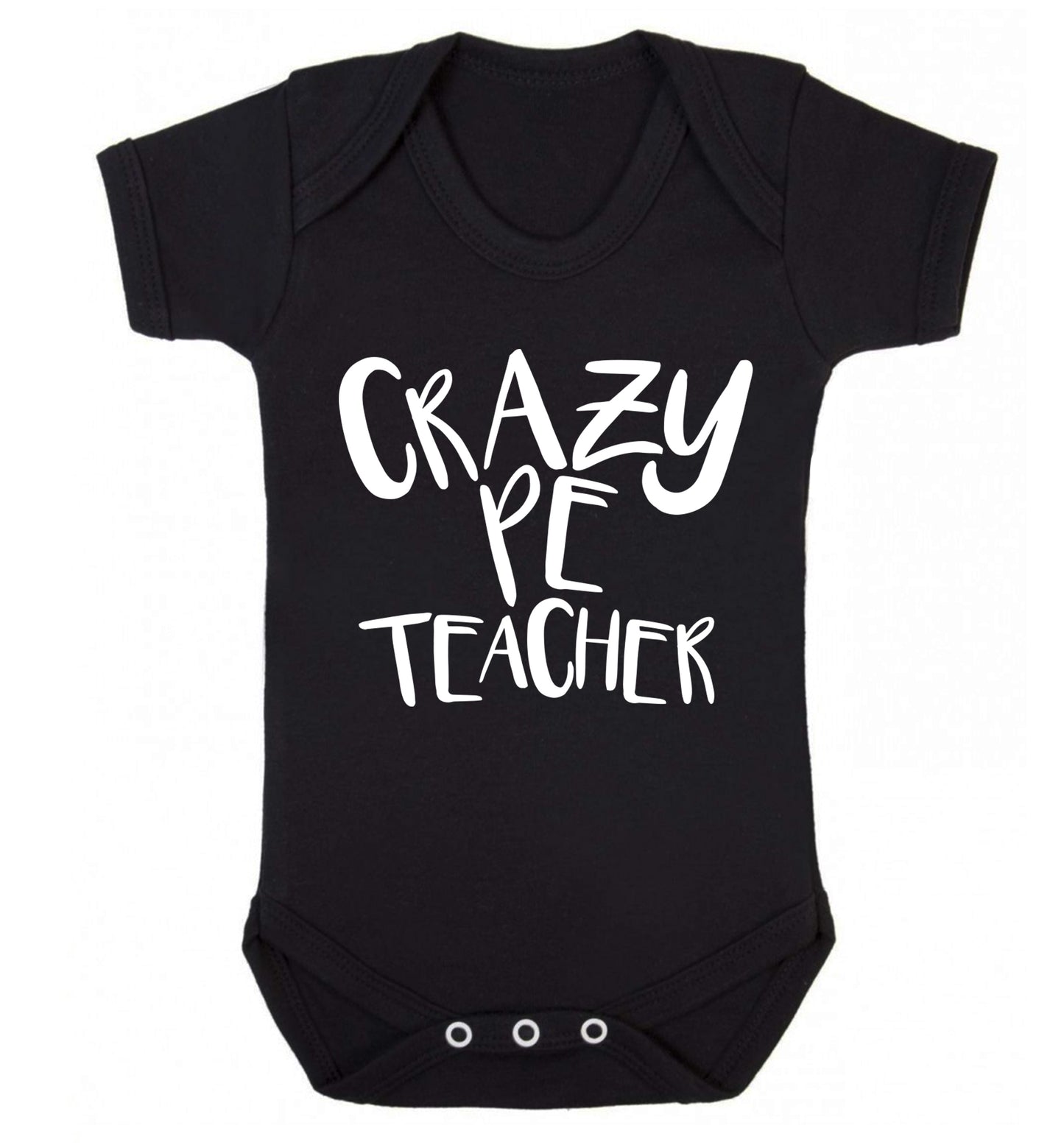 Crazy PE teacher Baby Vest black 18-24 months
